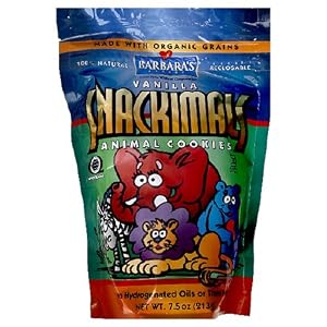 Barbara's Bakery Snackimals Vanilla Animal Cookies,7.5-Ounce Bags (Pack of 6)