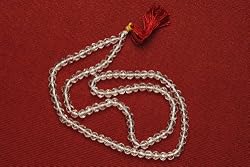 Spritual Gift- Dimond Cut Crystal Yoga Japa Mala Sphatik Transparent Stone for Mind Concentration 108+1