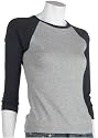 Trecento Women's Junior Raglan 2-Tone Long Sleeve,Heather/Navy,Small