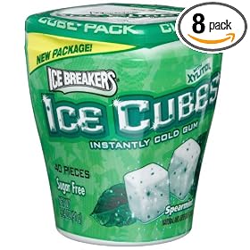 Ice Breakers Ice Cubes Spearmint Sugar Free Gum, 40-Count Cube Packs (Pack of 8) by Ice Breakers