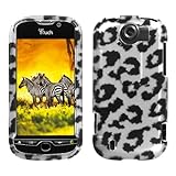 Black Leopard 2D Silver Faceplate Hard Plastic Protector Snap-On Cover Case ....