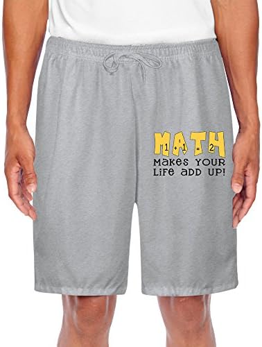 PLBFUY I Like Math Men's SweatShorts Pants Lycra With Pockets Ash