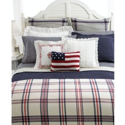 RALPH LAUREN Plaid TALMADGE Flannel 5pc FULL/QUEEN COMFORTER SET_Bundle