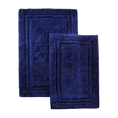 Superior 2Piece Cotton Bath Rug Set Navy Blue Guide! Spice CT2