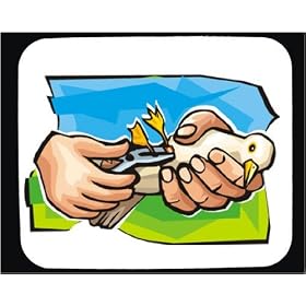 Decorated Mouse Pad with human, body, biologist, individual, persons, tag, holding, people, bird, person