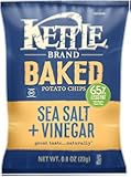 Kettle Brand Real Sliced Potatoes Baked Potato Chips, Sea Salt + Vinegar, 0.8-Ounce Bags (Pack of 72)