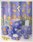 9 PC CERAMIC SET: SEA SHELLS