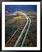 Aerial of Roads, Countryside and Piscataquis River in Penobscot County, USA Places Framed Art Poster Print by Jim Wark, 39x49