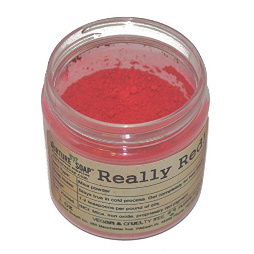 Really Red! Mica New Formula (1 oz jar) Powder Soap Making Colorant Cosmetics Art Crafts Nail Polish Resin Casting Stamping Dye Pigment Color