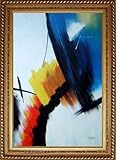 IMAGE OF Abstract Modern Oil Painting 36 x 24 inches, with Exquisite Dark Gold Wood Frame