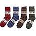 HSELL Women Wool Socks Christmas Deer Pattern Winter Warm Fuzzy Socks 4 Packs