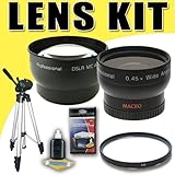 DavisMAX 2X Telephoto / 0.45X Wide Angle Lens with UV Filter Tripod Bundle  ....