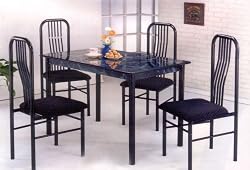 BEAUTIFUL BLACK MARBLE DESIGN DINING TABLE W.4 CHA