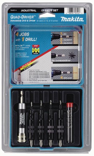 Makita 784832-A Quad-Driver 13 Piece Pre-Drill, Drive and Countersink Set