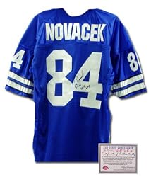 Jay Novacek Dallas Cowboys NFL Hand Signed Authentic Style Away Blue Jersey