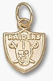 Oakland Raiders Raiders Shield 3/8 Charm - 14KT Gold Jewelry