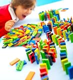 Domino Race Set, 255 Pieces in Bright Colors and Fun Patterns