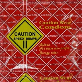 CAUTION WEAR SPEED BUMPS Ribbed-Lubricated Condoms, 12