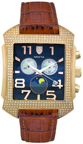 Nekta King Moon Phase Stainless Steel & Diamond Watch - KG3311, Nekta Watches, Mens Watches,Mens Nekta Watches
