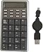 Adesso 19-Key Slim Mobile USB Keypad/Standalone Caluculator Combo with Retractable Ca...