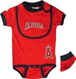 Los Angeles Angels of Anaheim Baby Bib and Bootie Creeper Set