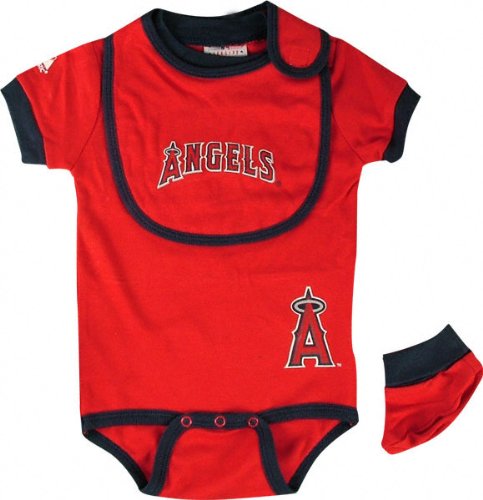 Los Angeles Angels of Anaheim Baby Bib and Bootie Creeper Set