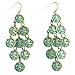 Teal Filigree Light Metal Fashion Earrings title=