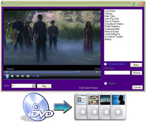 DVD to iPod Converter - Watch your own DVD's on your iPod.