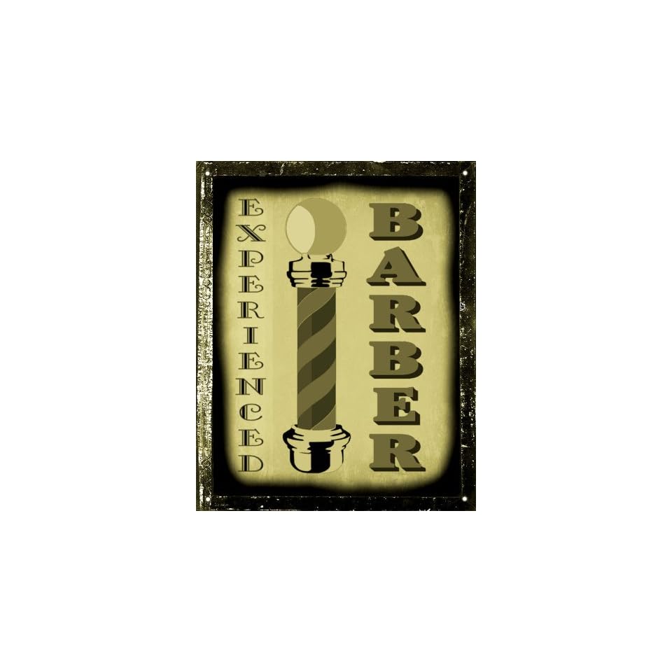 Barber Shop Sign Antique Style Wall Decor Hair Stylist Plaque Wall