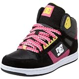 DC Women's Rebound Hi Sneaker,Black/Hot Pink,9.0