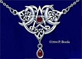 Heart Pentacle Necklace with Garnet