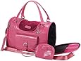 Dog Cat Faux Crocodile Pattern Pet Carrier - Pink - Medium