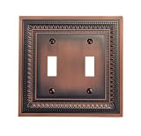 Wall Plates: Amerelle Filigree Double Toggle Wallplate, Antique Copper #83TTAC