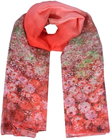 DABAN Summer Chiffon Scarf for Women Shawl Wraps Sun Protective (Orange)