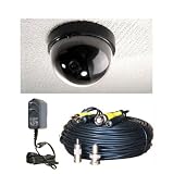 Color Security 1/3 Sony CCD DSP CCTV Dome Camera with Free 12V 500ma Regulated Camera Power Supply and 100ft Video Power Cable DM30KC 1OM