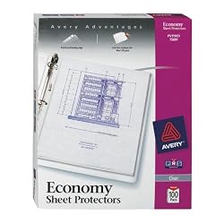 Avery Economy Clear Sheet Protectors, Acid Free, Box of 100 (75091)