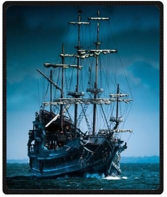 Pirate ship Fleece Plush Blanket 50" x 60" (Medium) Unique Design
