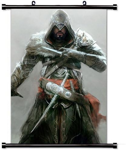 Home Decor Art Movie Poster with Ezio Auditore Da Firenze Assassins Creed Revelations Game Wall Scroll Poster Fabric Painting 23.6 X 35.4 Inch (60cm X 90 cm)