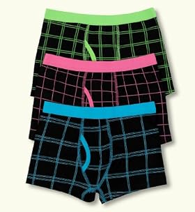 3 Pack - Older Boys' Cotton Rich Check Trunks