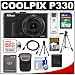 Nikon Coolpix P330 GPS Digital Camera (Black) with 16GB Card + Battery + Case + Tripod + HDMI Cable + Accessory Kit