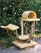 3 Level Rustic Low Rider Cat Tree : Color GREEN : Leg Covering NO SISAL ROPE : Size 1 DOME, 3 CRADLES