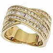 14Kt Yellow Gold Crossover Designer Style Anniversary Band