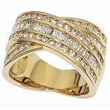 14Kt Yellow Gold Crossover Designer Style Anniversary Band