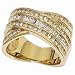 14Kt Yellow Gold Crossover Designer Style Anniversary Band