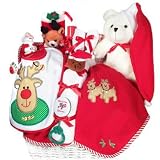 Baby's First Christmas Gift Basket - Includes Stocking, Toys, Blanket & More Baby's First Christmas Gift Basket - Includes Stocking, Toys, Blanket & More