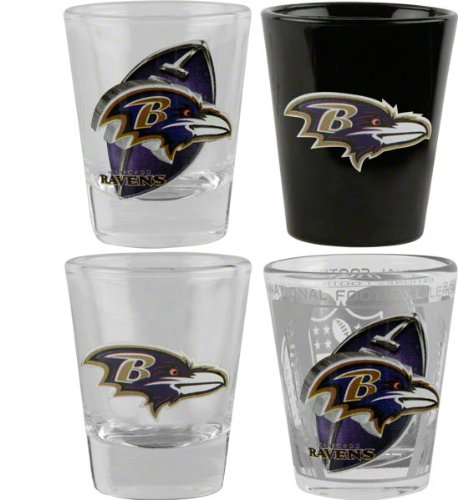 Baltimore Ravens 3D Logo Shot Glass Set