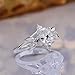New 925 Silver Beautiful Clear Crystal Diamond Ring Engagement Wedding Ring Classic Design