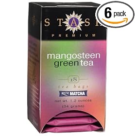 Stash Premium Mangosteen Green Tea, Tea Bags, 18-Count Boxes (Pack of 6)