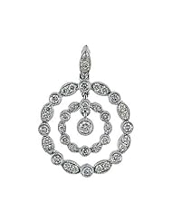 14K White Gold Diamond Dashing Diamonds Pendant (chain NOT included)