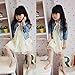 Viqiv Little Girls' Button Down Lace Denim Jacket Collarless Coat